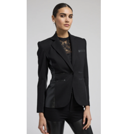 Generation Love GENERATION LOVE:: GAYLE VEGAN LEATHER COMBO BLAZER