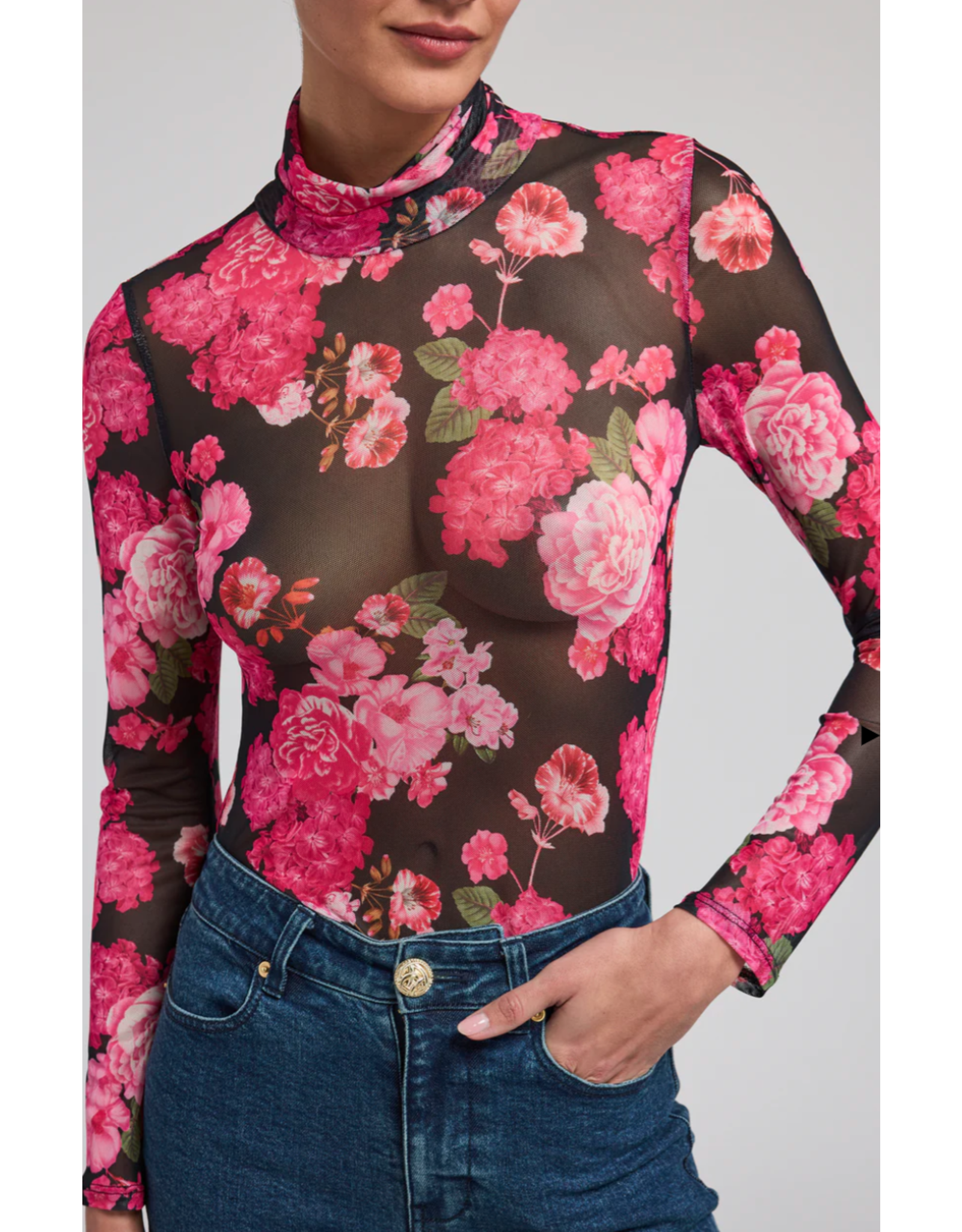 Generation Love GENERATION LOVE:: TYLA FLORAL MESH TOP