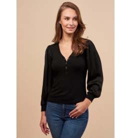 Red Haute RED HAUTE:: PUFF SLEEVE HENLEY