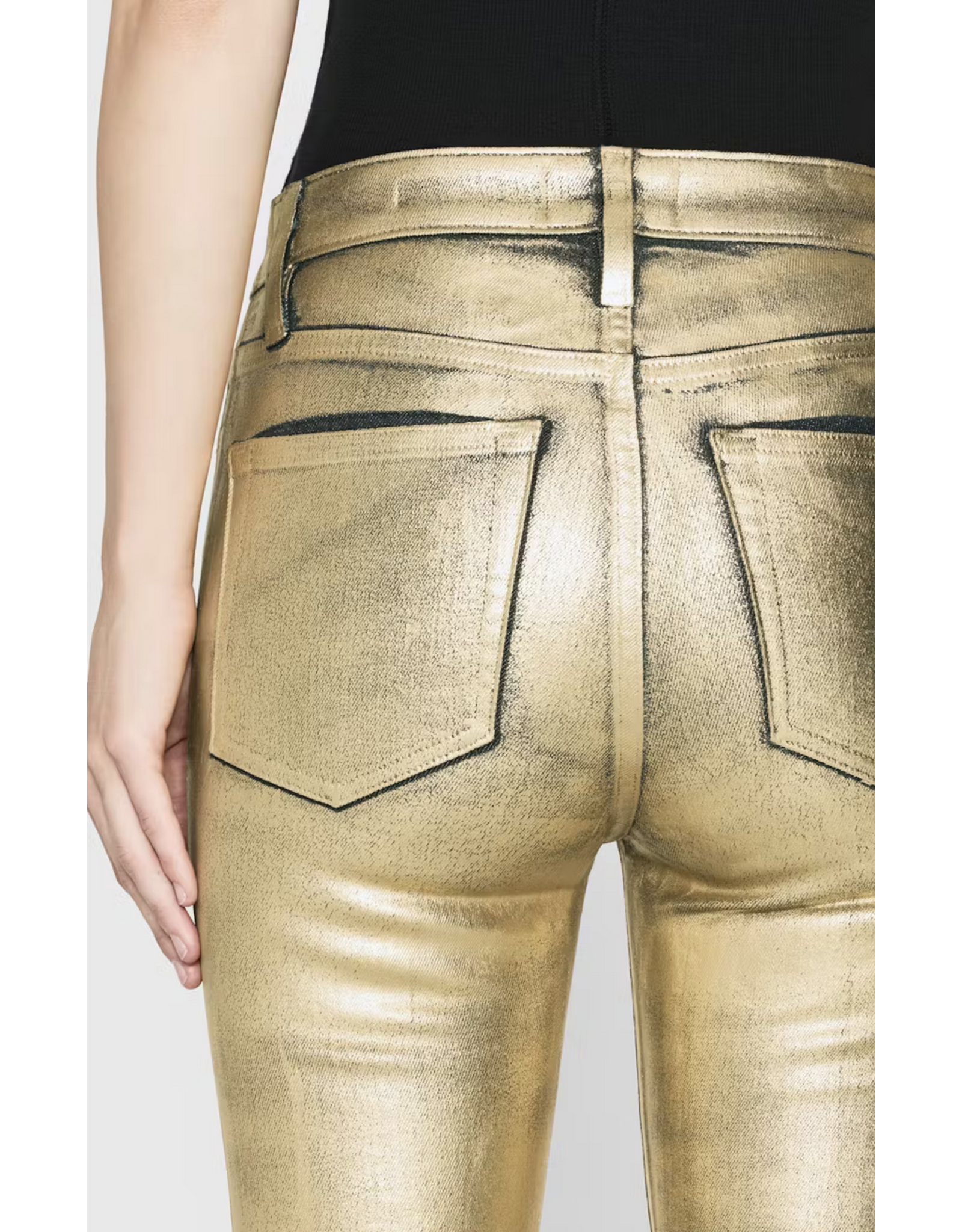 FRAME FRAME:: LE CROP MINI BOOT GOLD CHROME