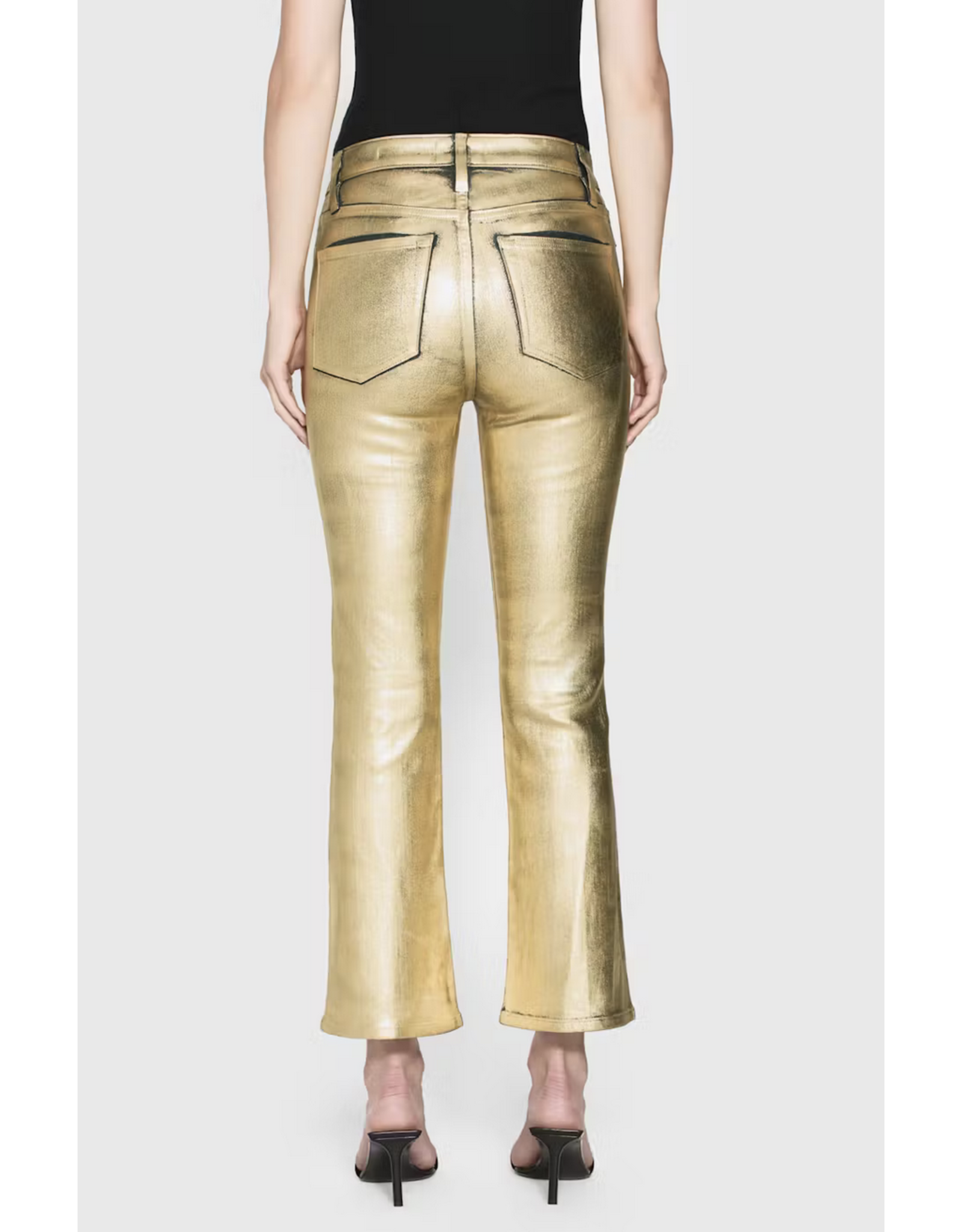 FRAME FRAME:: LE CROP MINI BOOT GOLD CHROME