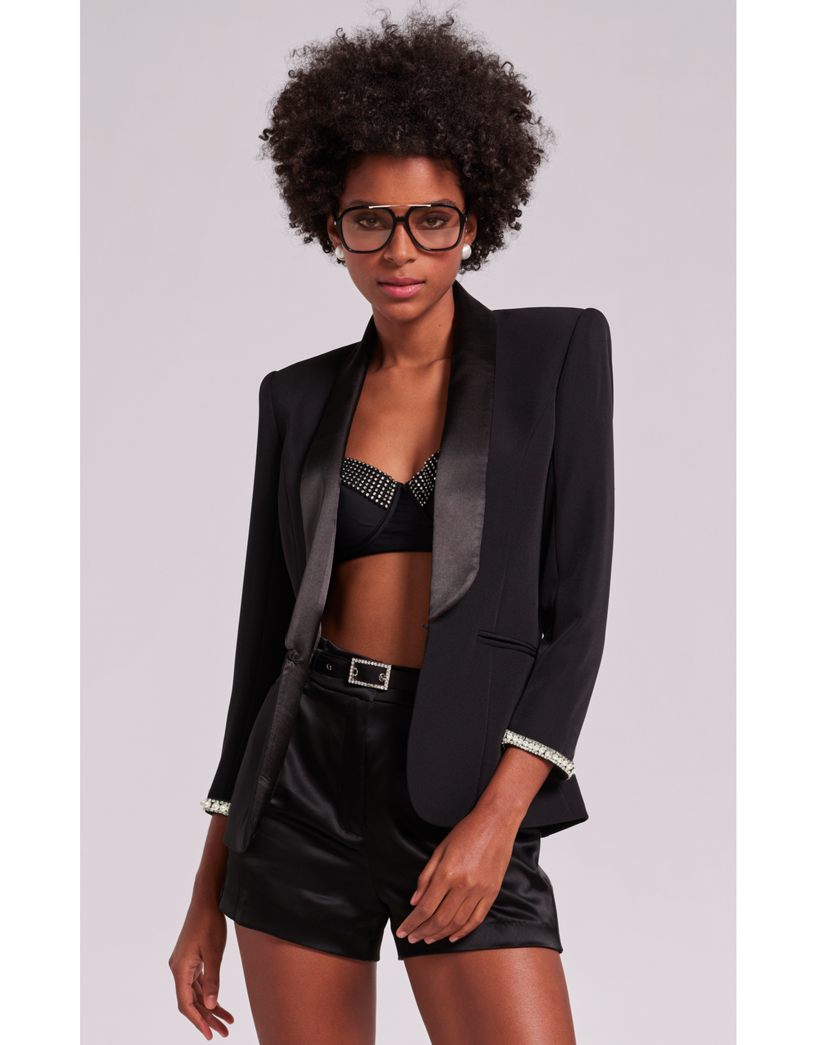 Generation Love GENERATION LOVE:: ARGO SATIN COMBO CREPE BLAZER