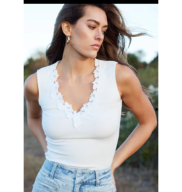 Generation Love GENERATION LOVE:: REIDA LACE COMBO RIB TANK TOP