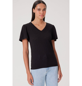 GOLDIE GOLDIE:: SIGNATURE SLUB FLUTTER SLEEVE V NECK TEE