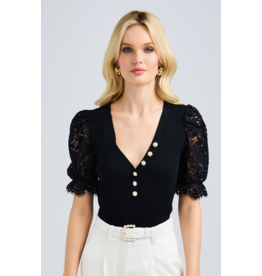 Generation Love GENERATION LOVE:: MERYL LACE COMBO SWEATER