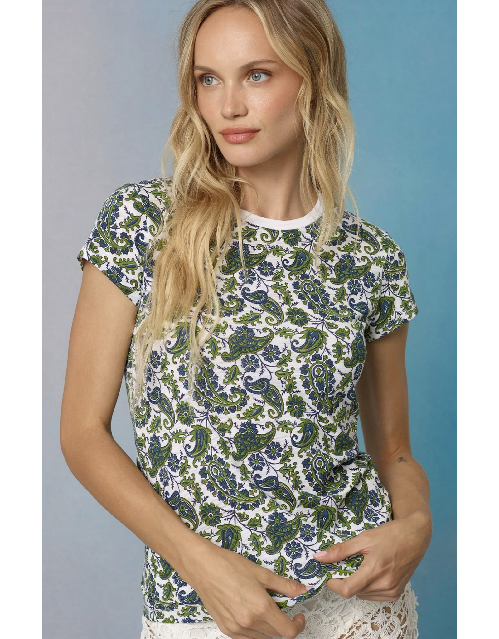 GOLDIE GOLDIE:: SUMMER PAISLEY RINGER TEE