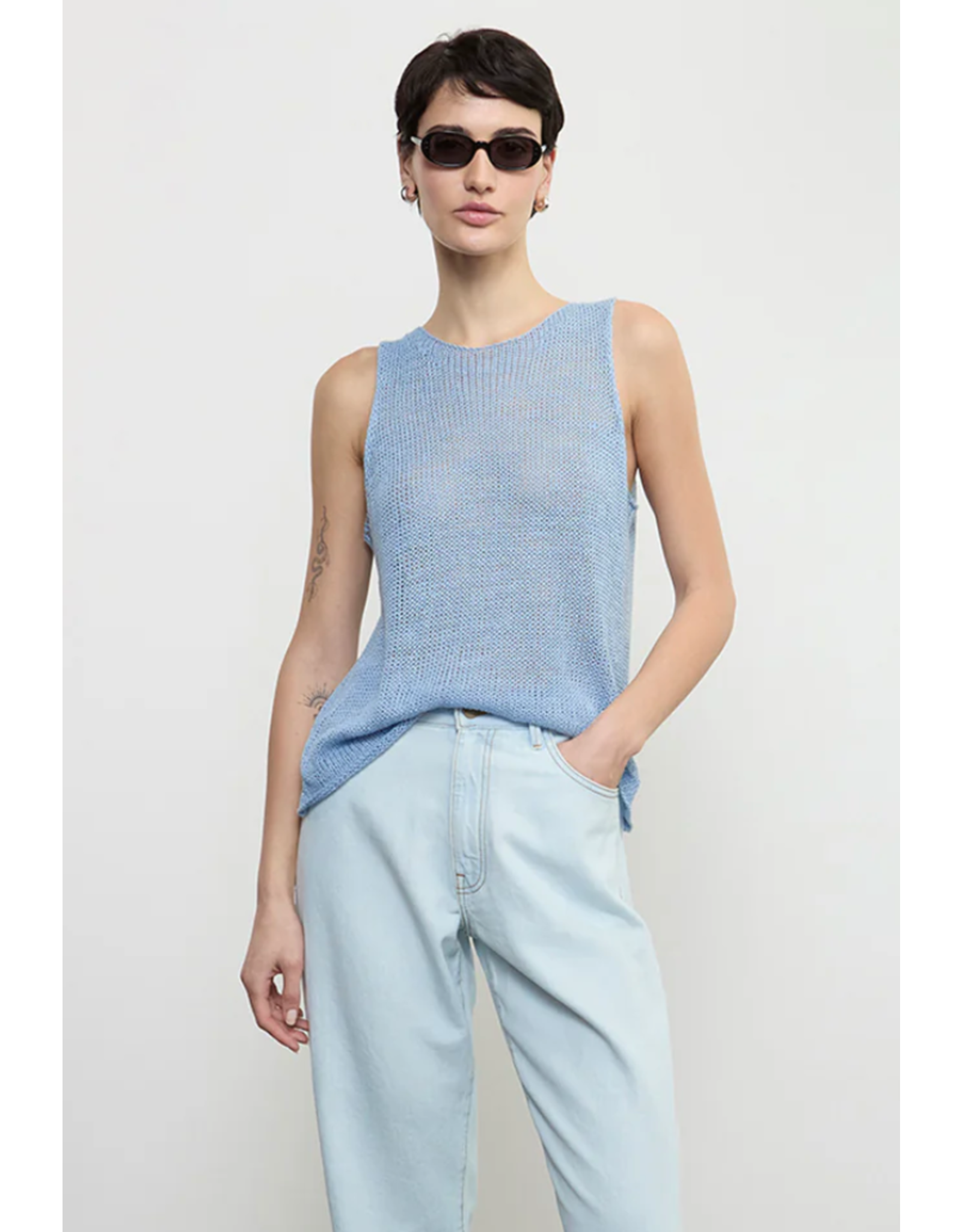 ENZA COSTA ENZA COSTA:: LINEN OPEN KNIT TANK
