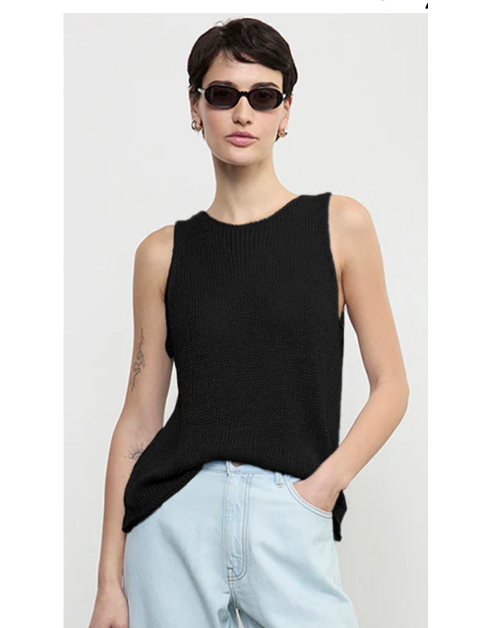ENZA COSTA ENZA COSTA:: LINEN OPEN KNIT TANK