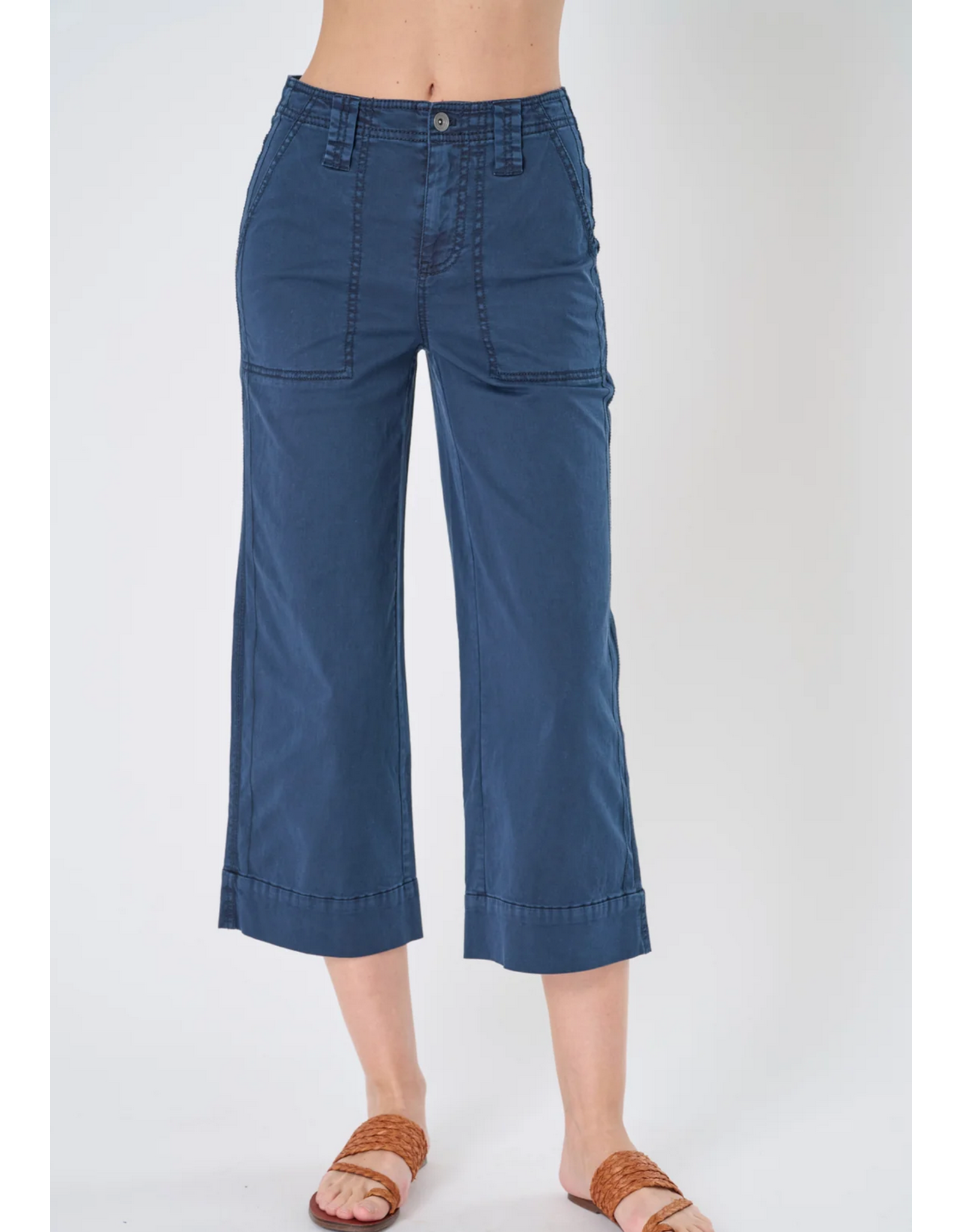 Marrakech MARRAKECH:: PALMA STRETCH TWILL CROP WIDE LEG