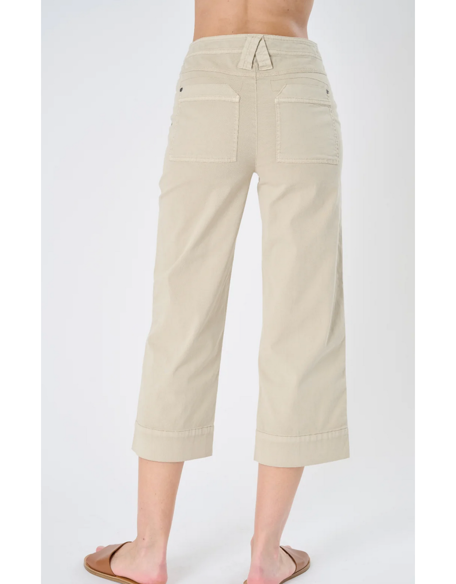 Marrakech MARRAKECH:: PALMA STRETCH TWILL CROP WIDE LEG