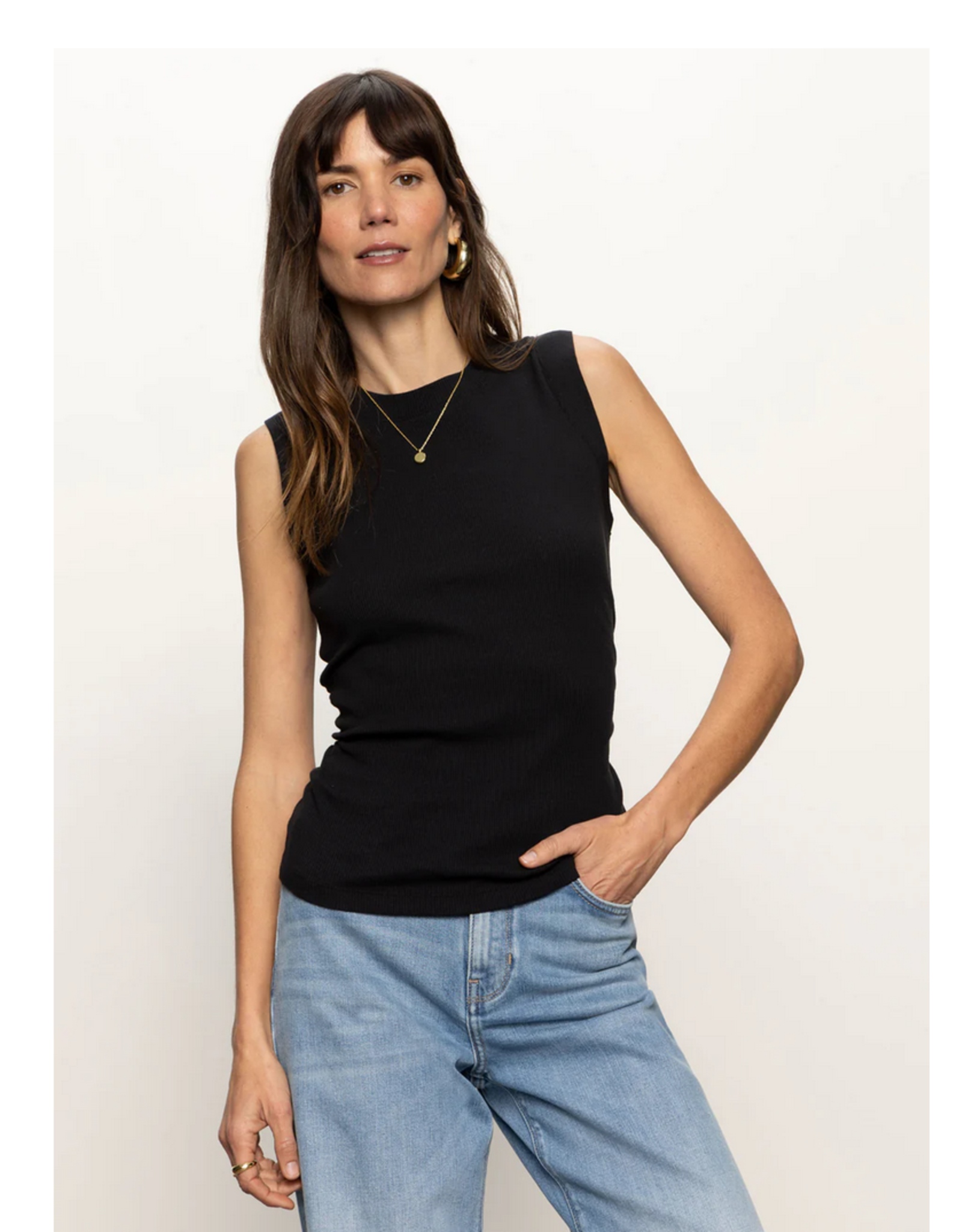 SANCTUARY:: RIBBED RUCHED TANK