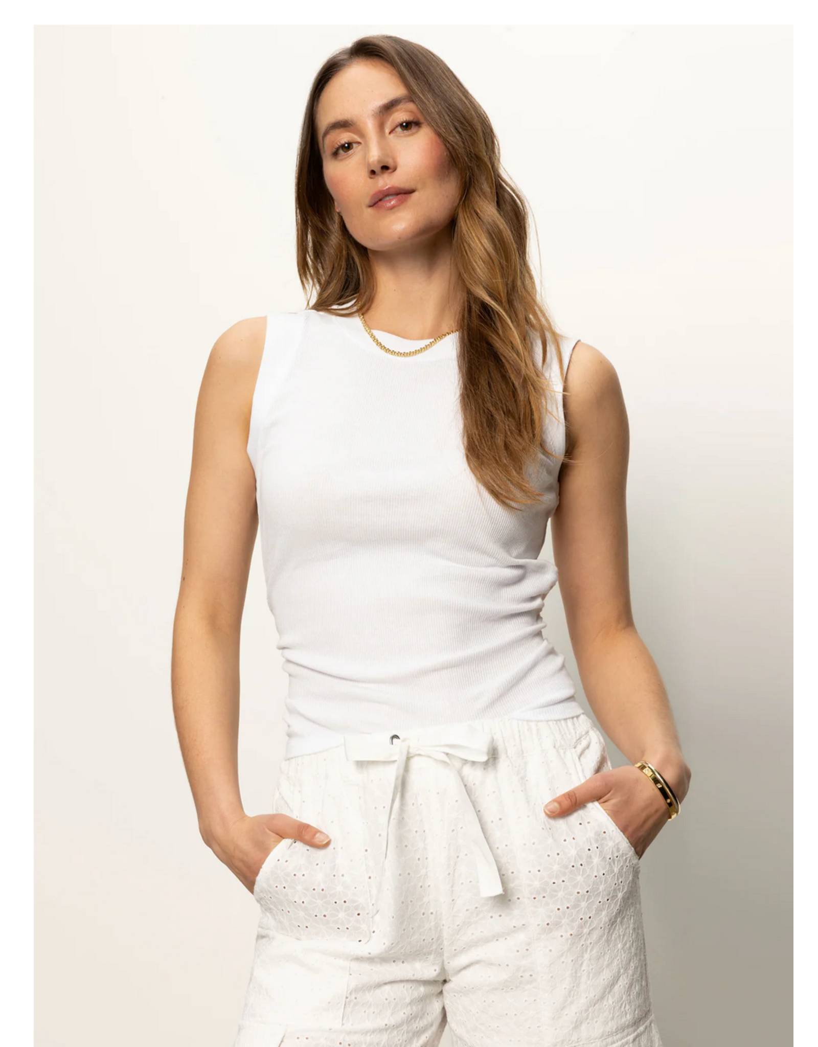 SANCTUARY:: RIBBED RUCHED TANK