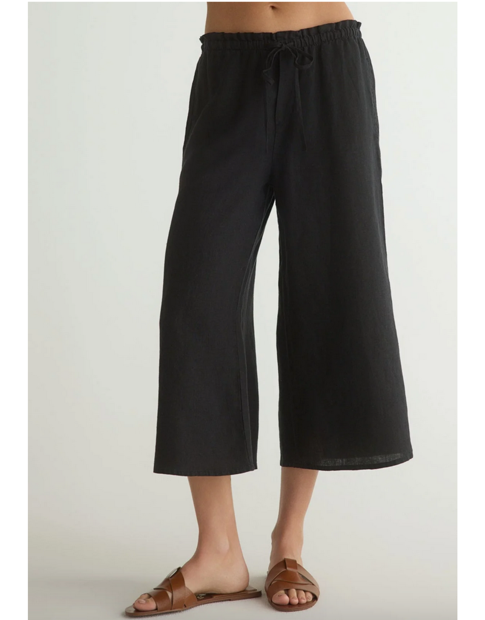 BELLA DAHL BELLA DAHL:: RUFFLE WAIST WIDE LEG CROP
