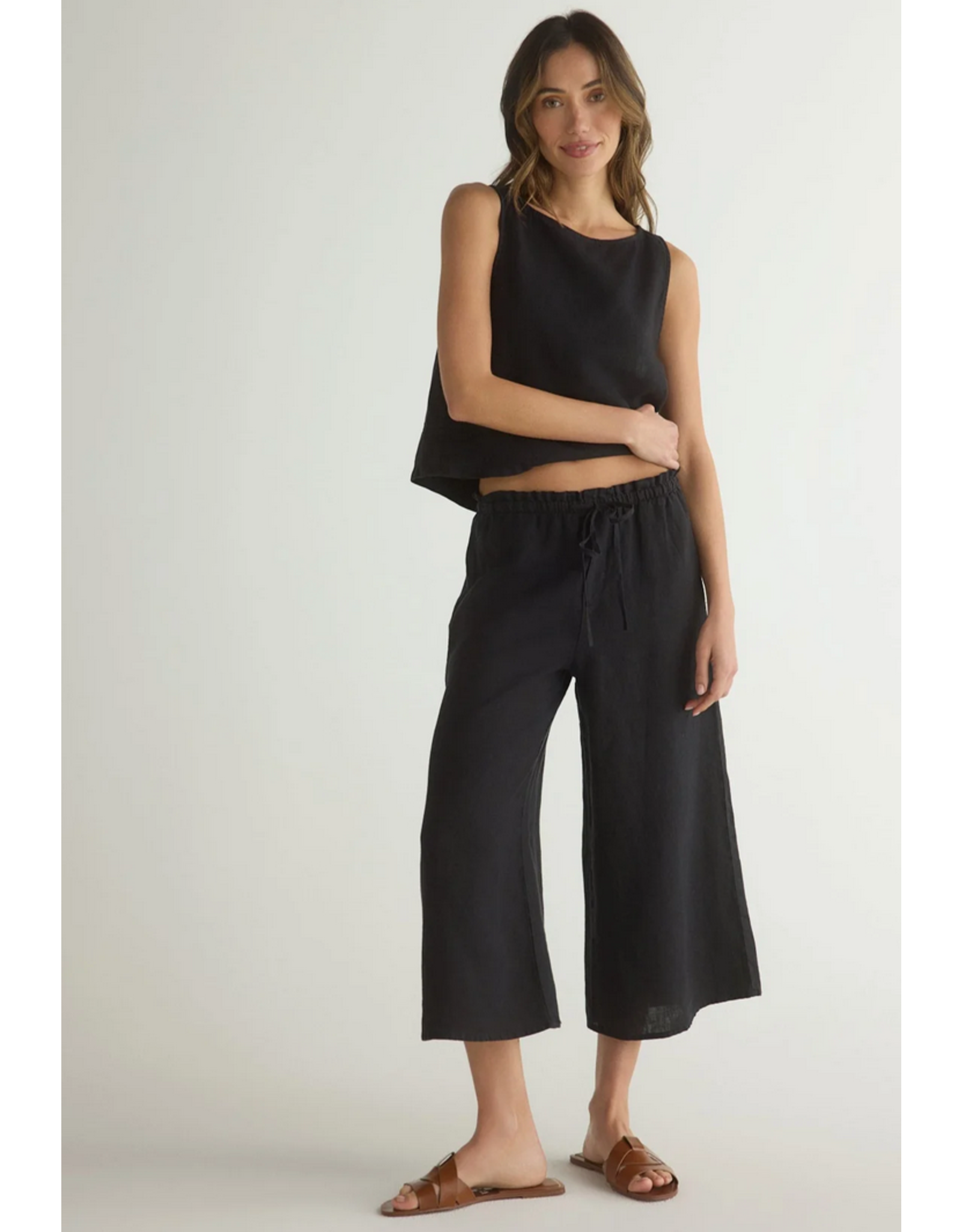 BELLA DAHL BELLA DAHL:: RUFFLE WAIST WIDE LEG CROP