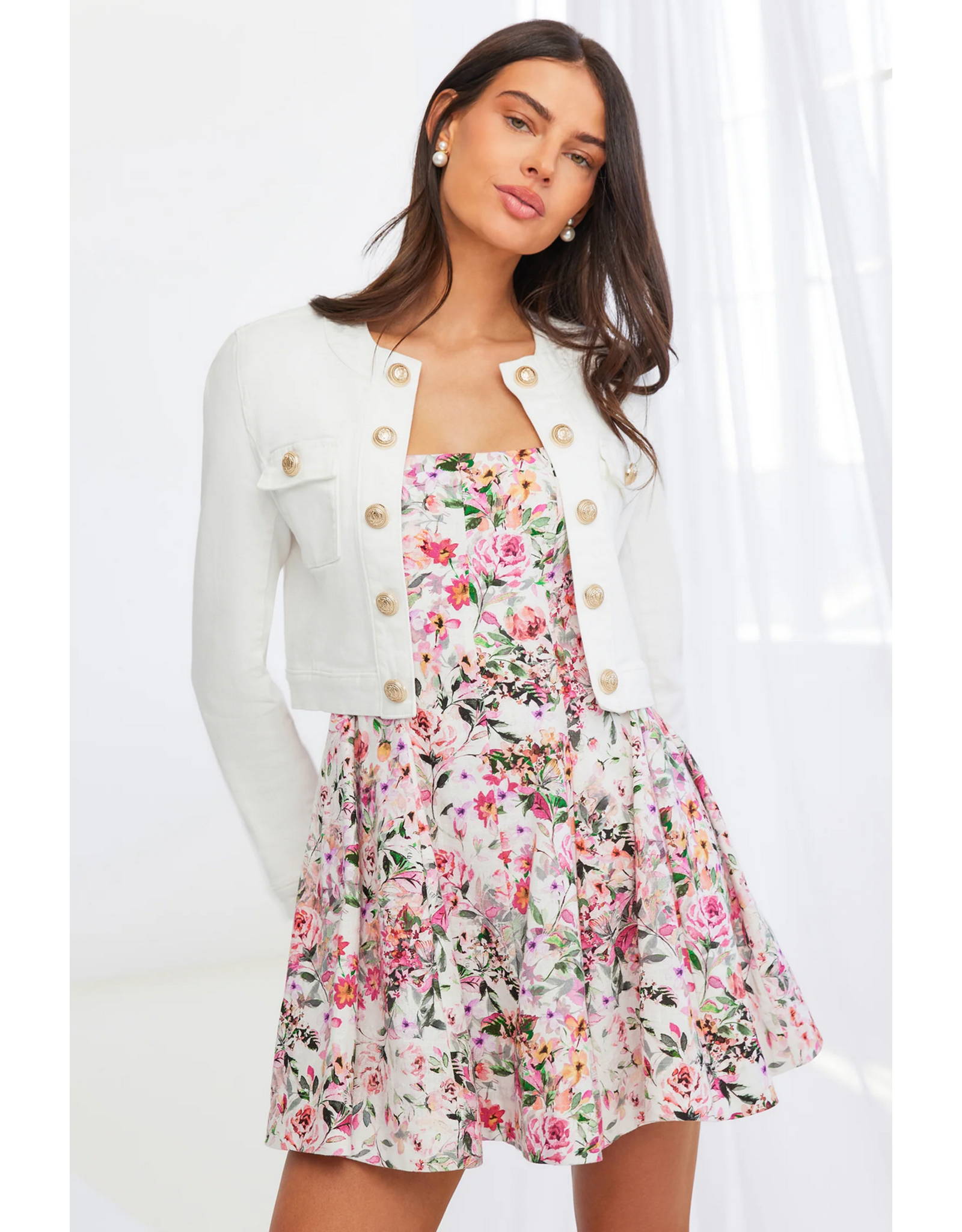 Generation Love GENERATION LOVE:: COURTNEY FLORAL LINEN DRESS