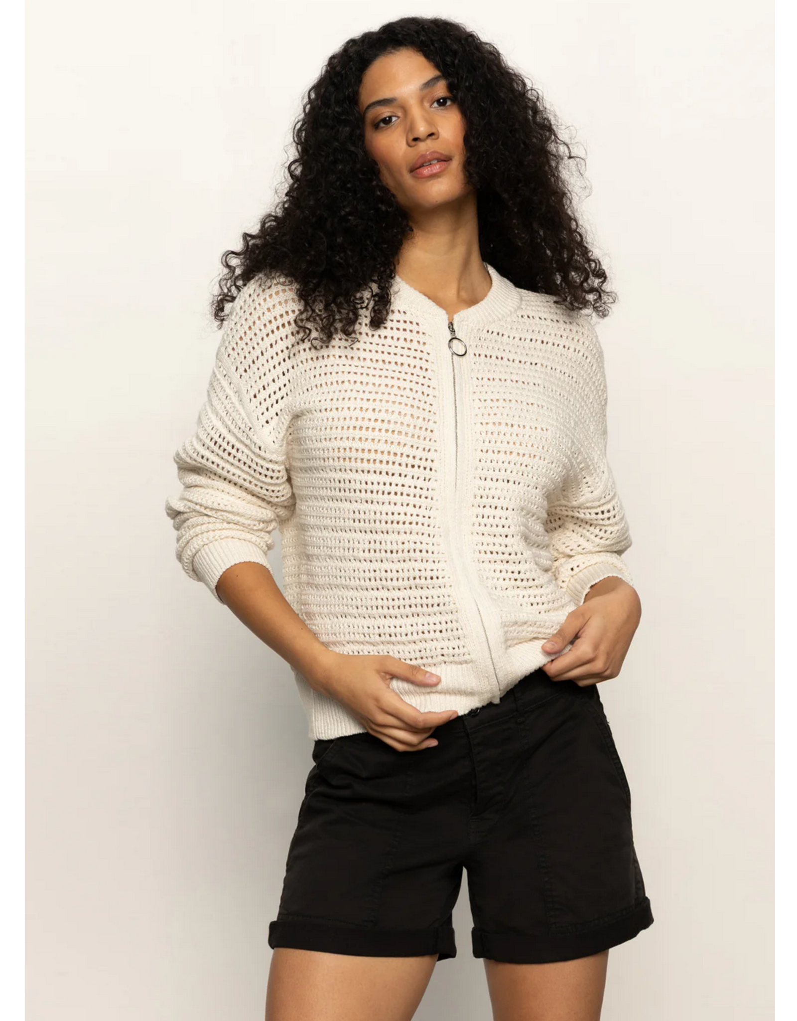 SANCTUARY:: OPEN KNIT BOMBER JACKET
