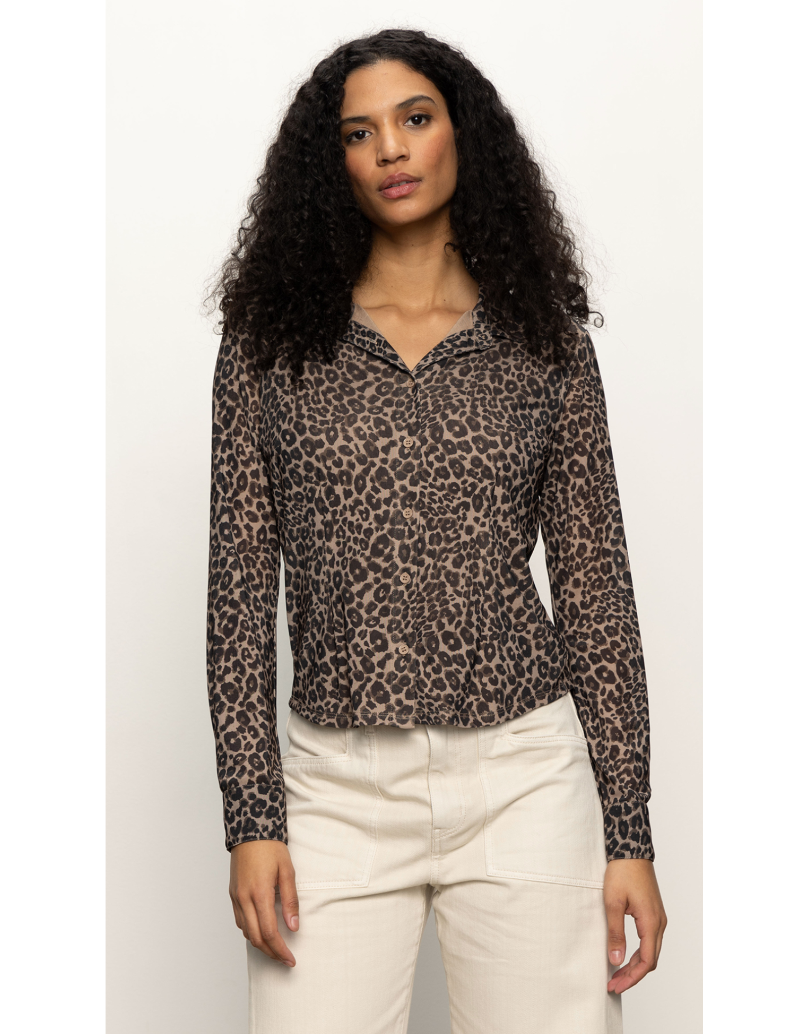 SANCTUARY:: FITTED MESH BUTTON DOWN