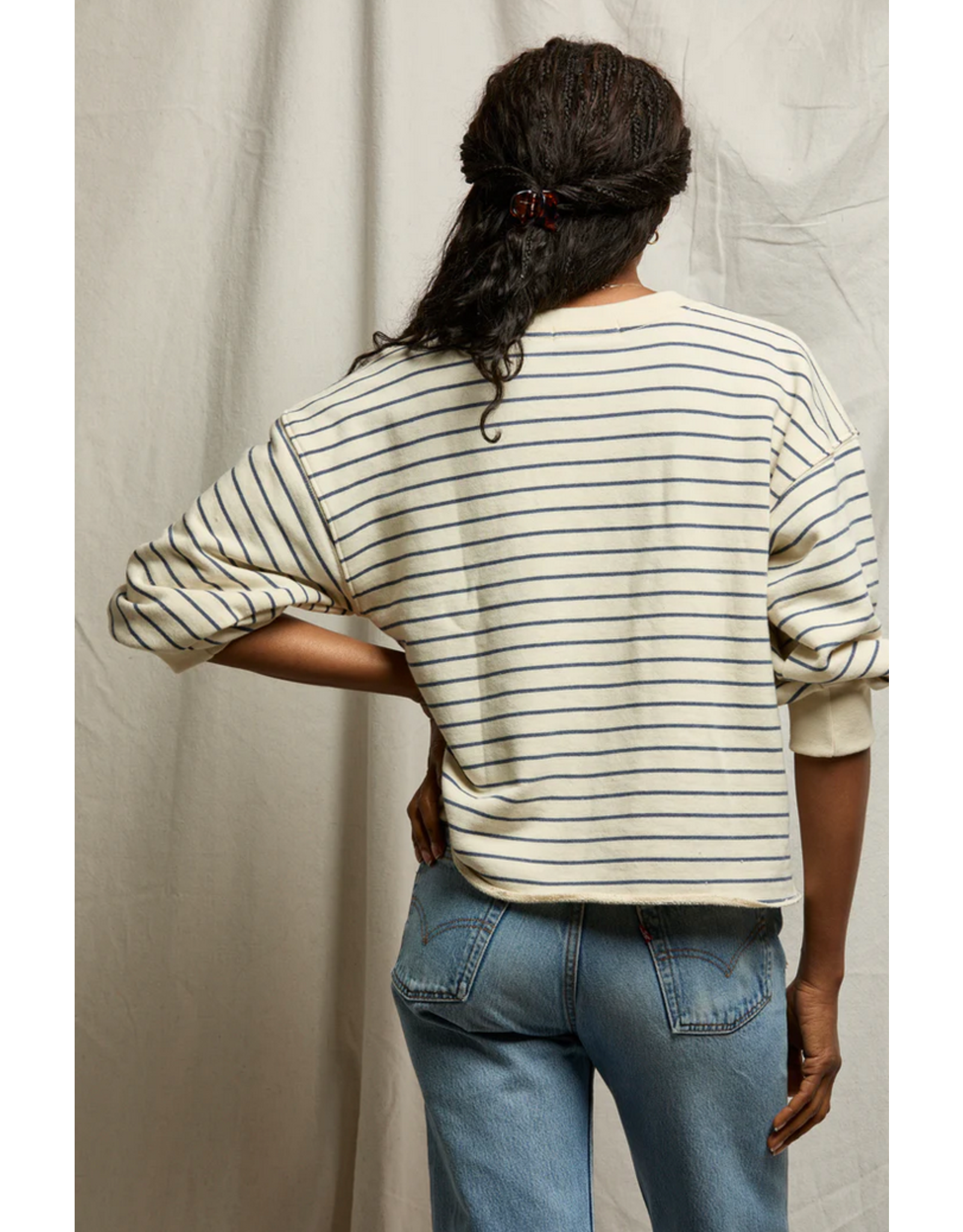 Perfect White Tee PERFECT WHITE TEE:: NIALL STRIPE SWEATSHIRT
