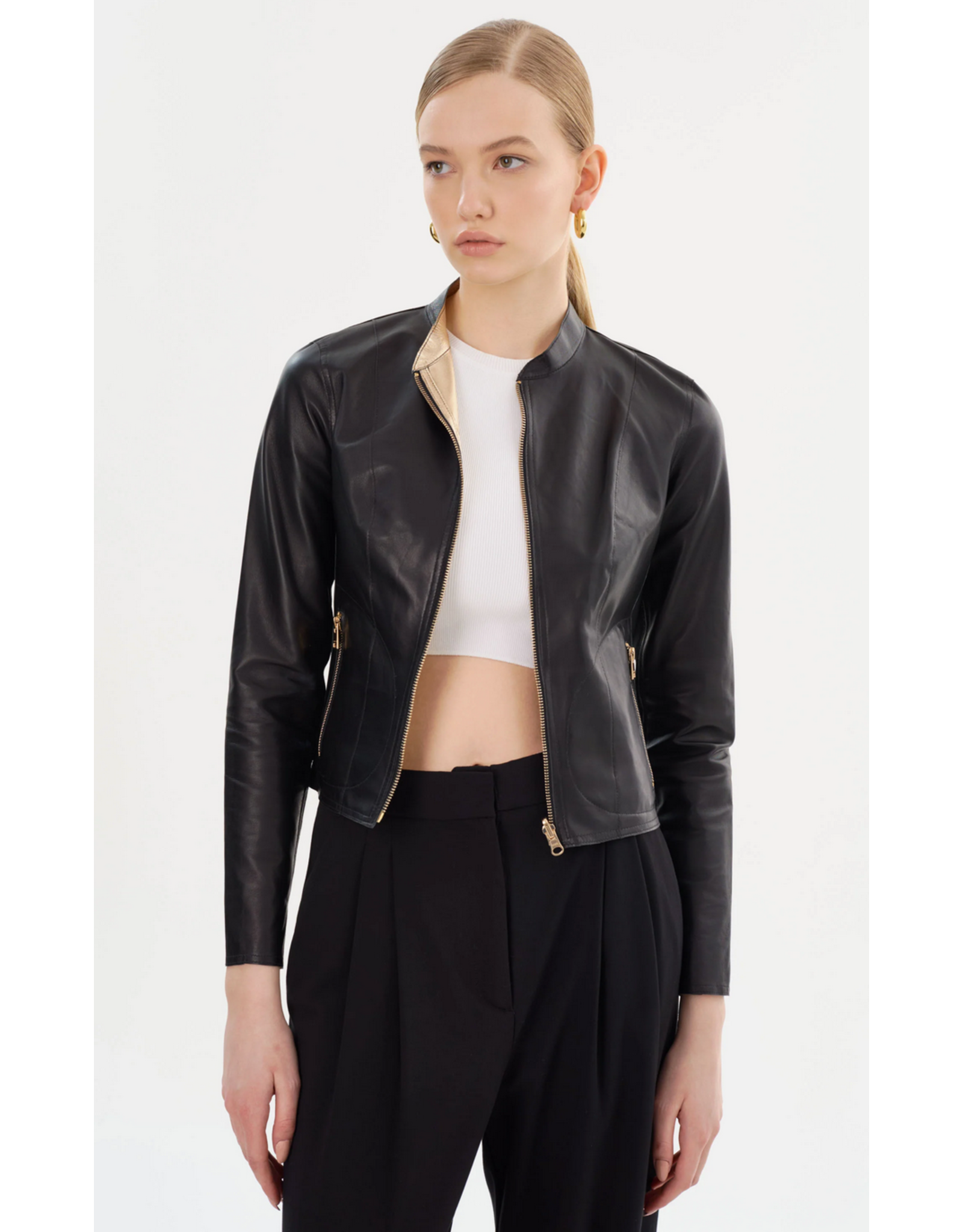 LAMARQUE LAMARQUE:: CHAPIN REVERSIBLE LEATHER BOMBER