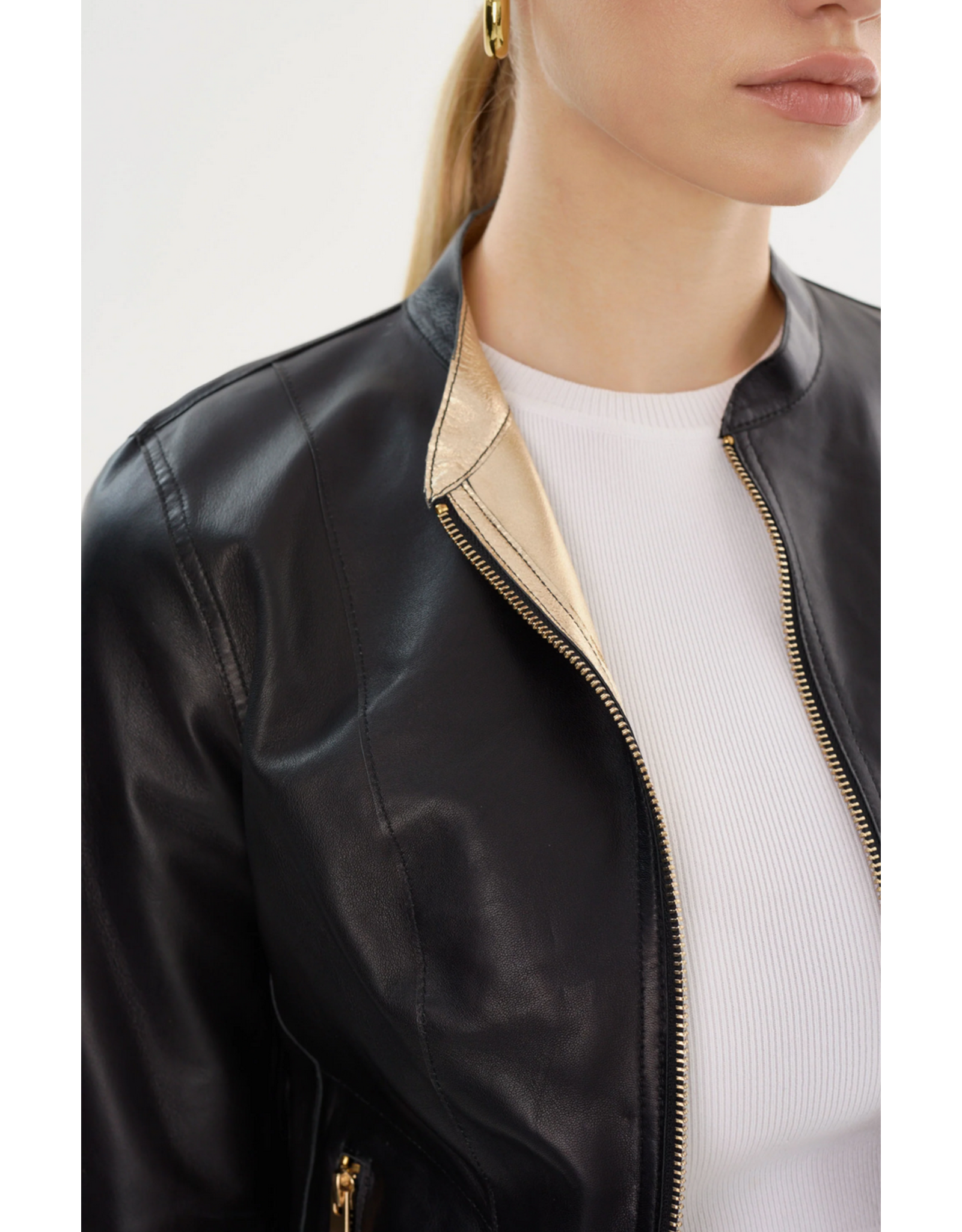 LAMARQUE LAMARQUE:: CHAPIN REVERSIBLE LEATHER BOMBER