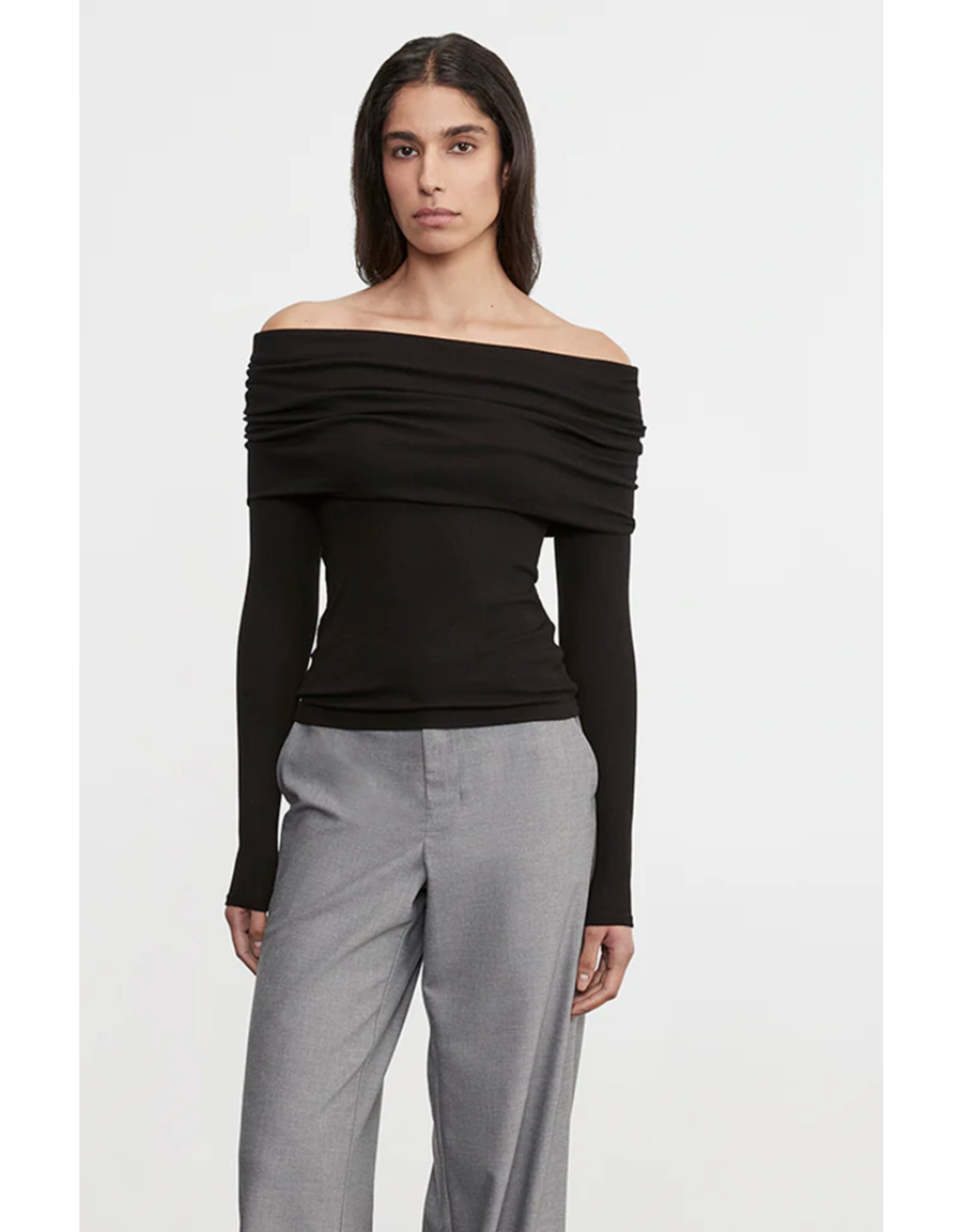 ENZA COSTA ENZA COSTA:: SILK RIB L/S OFF SHOULDER