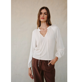 BELLA DAHL BELLA DAHL:: LONG SLEEVE RAGLAN MIXED SHIRT