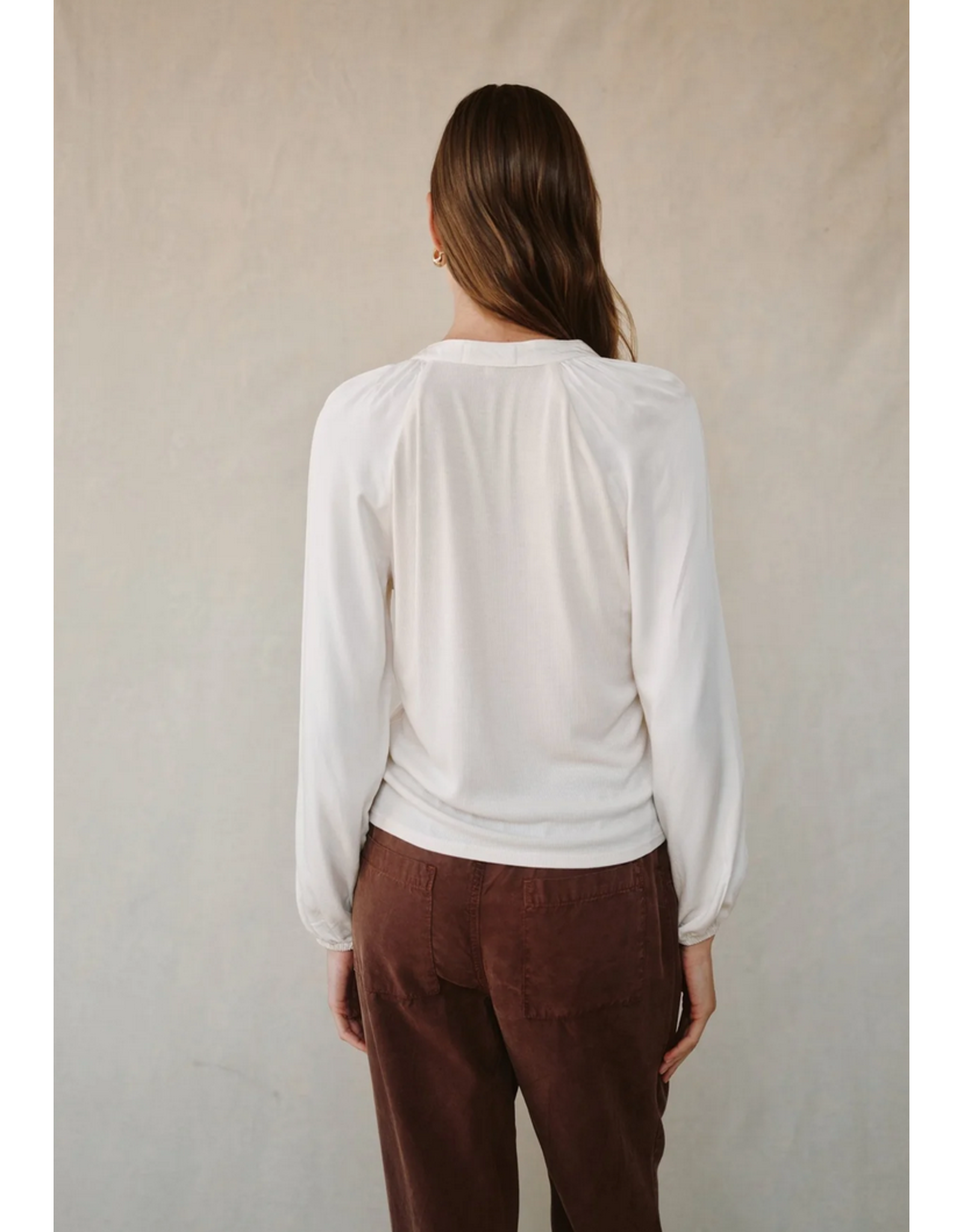 BELLA DAHL BELLA DAHL:: LONG SLEEVE RAGLAN MIXED SHIRT