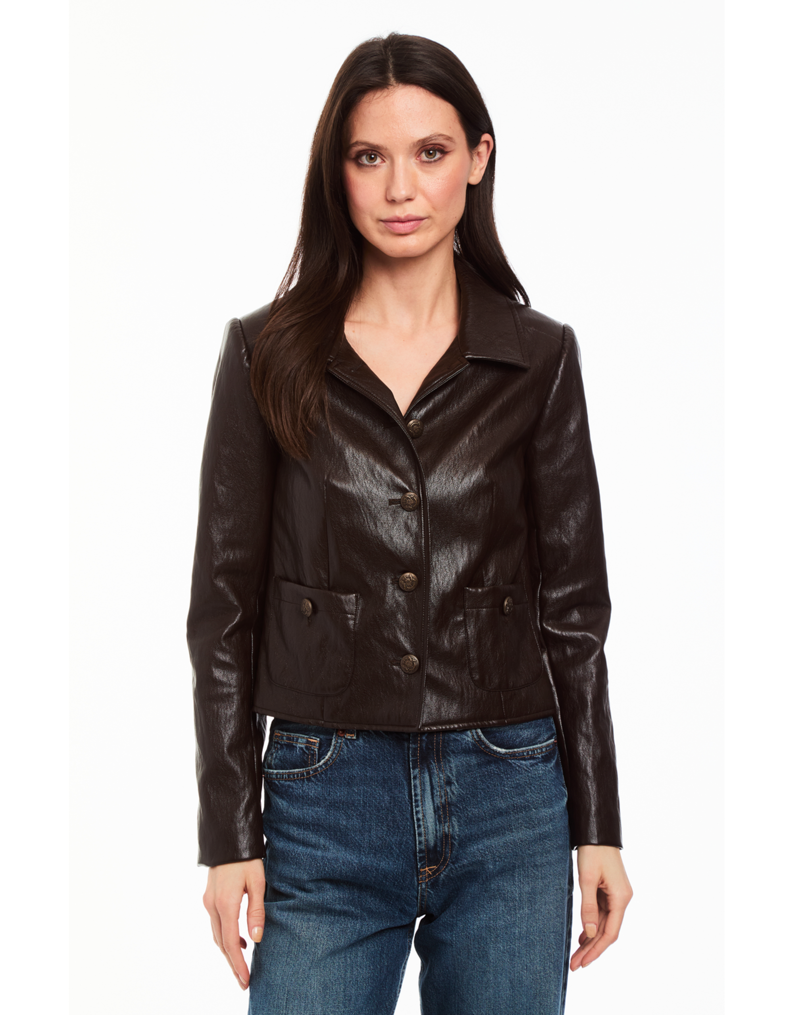 DREW DREW:: ODETTE VEGAN LEATHER JACKET