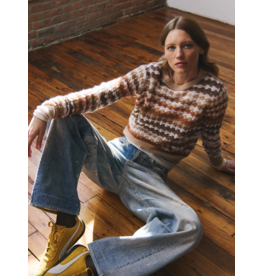 AUTUMN CASHMERE AUTUMN CASHMERE:: MULTI COLOR FANCY STITCH CREW