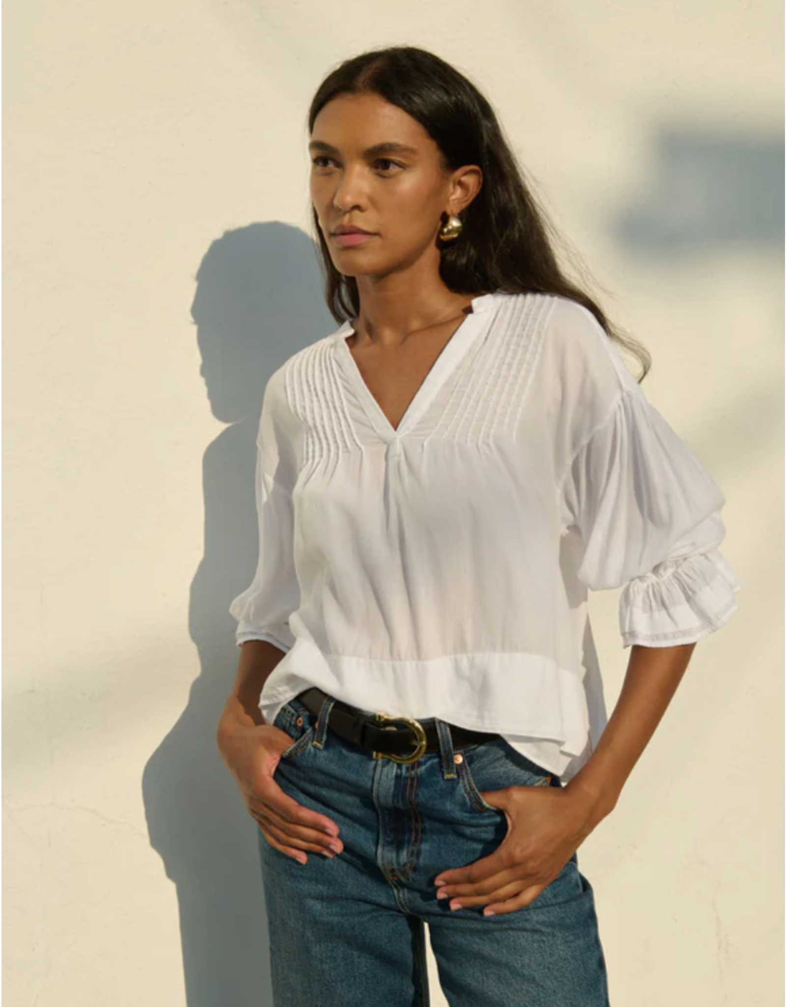 NATION LTD NATION:: SCARLET PINTUCK TOP