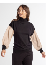 Red Haute RED HAUTE:: MOCK PUFF SLEEVE SWEATER