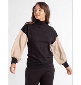Red Haute RED HAUTE:: MOCK PUFF SLEEVE SWEATER