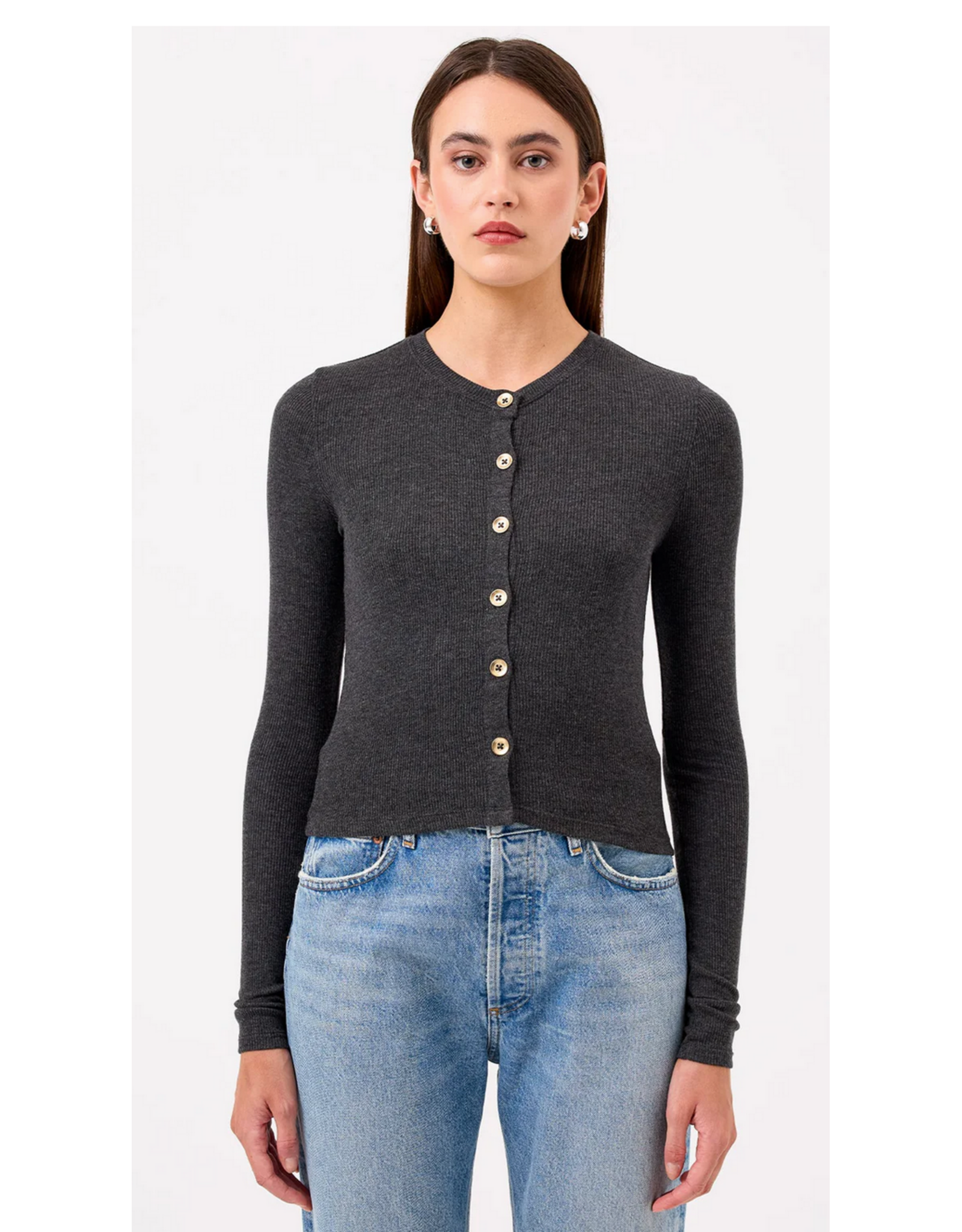 GOLDIE GOLDIE:: MARINA RIBBED CROP CARDIGAN