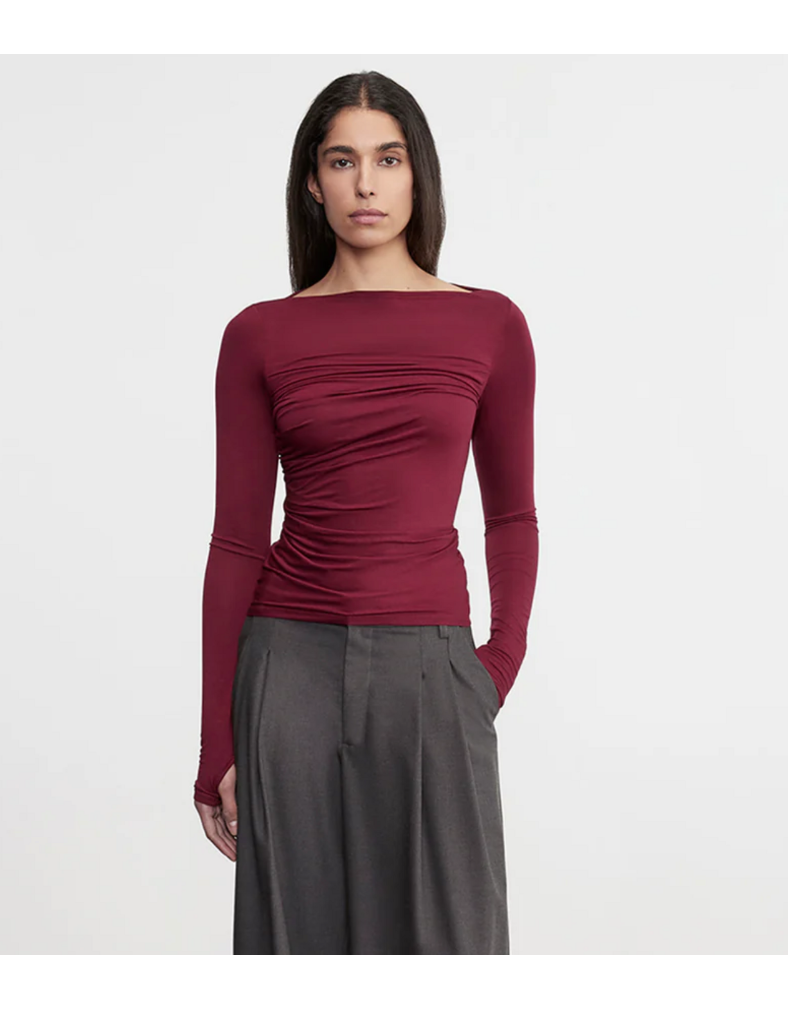 ENZA COSTA ENZA COSTA:: FLUID JERSEY DRAPED BOATNECK