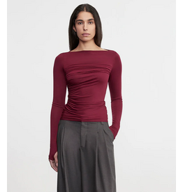ENZA COSTA ENZA COSTA:: FLUID JERSEY DRAPED BOATNECK