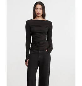 ENZA COSTA ENZA COSTA:: FLUID JERSEY DRAPED BOATNECK