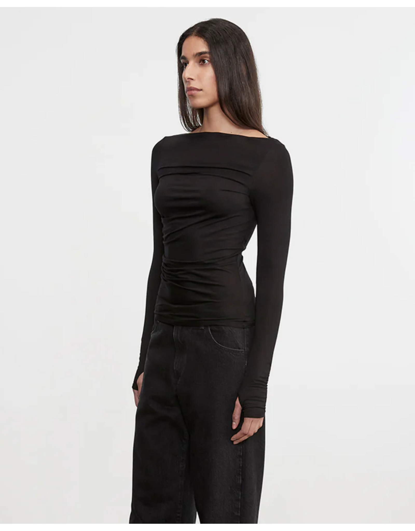 ENZA COSTA ENZA COSTA:: FLUID JERSEY DRAPED BOATNECK
