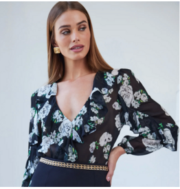 Generation Love GENERATION LOVE:: NIKALI FLORAL WRAP BODYSUIT