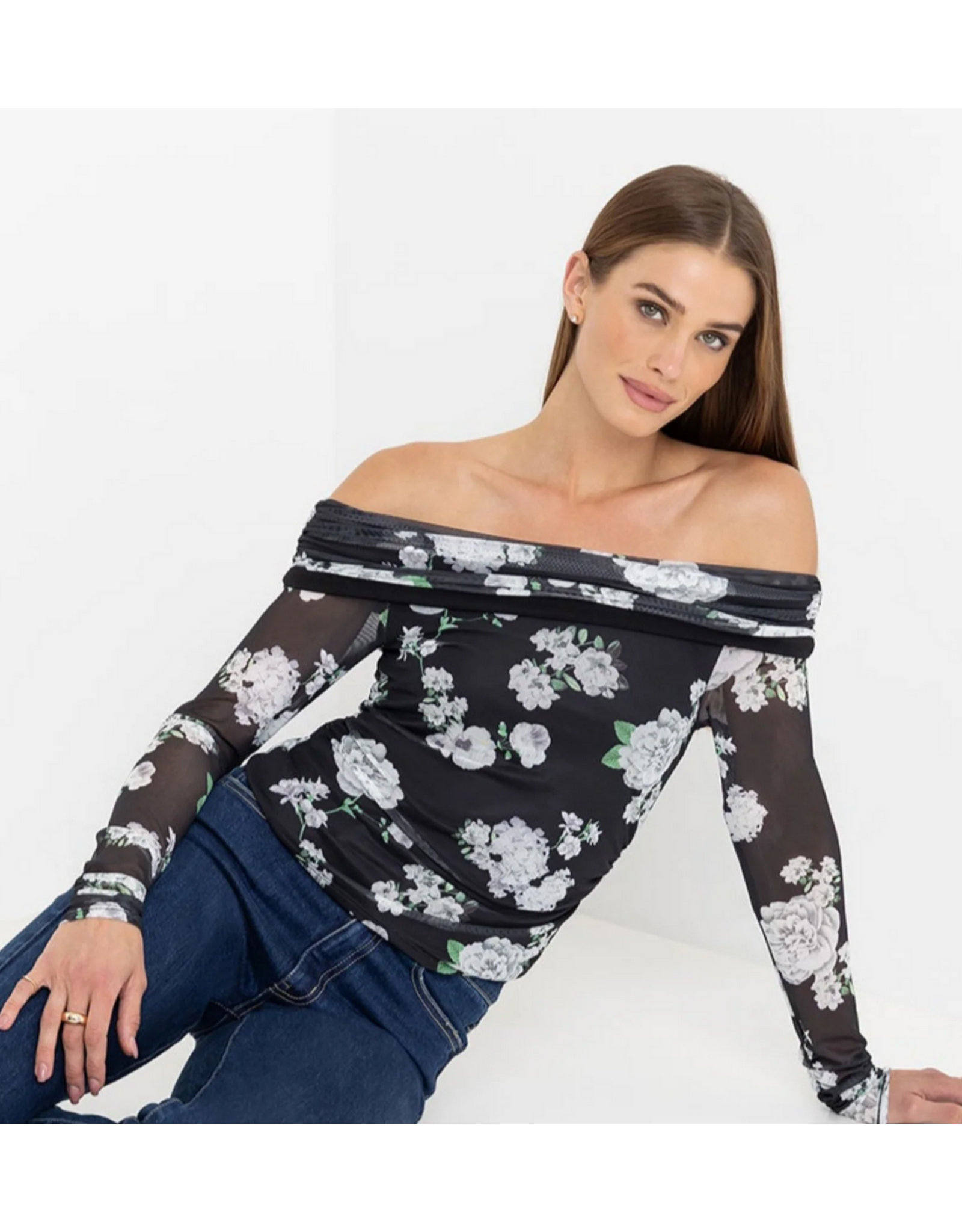 Generation Love GENERATION LOVE:: ROMEO FLORAL MESH TOP