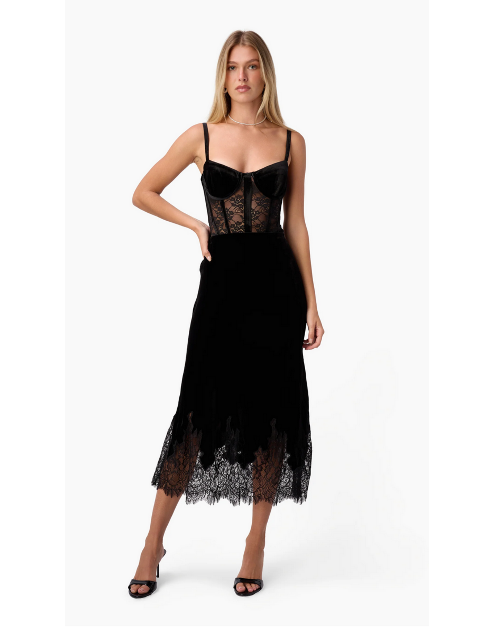 CAMI NYC CAMI NYC:: GEORGIANA VELVET MIDI SKIRT