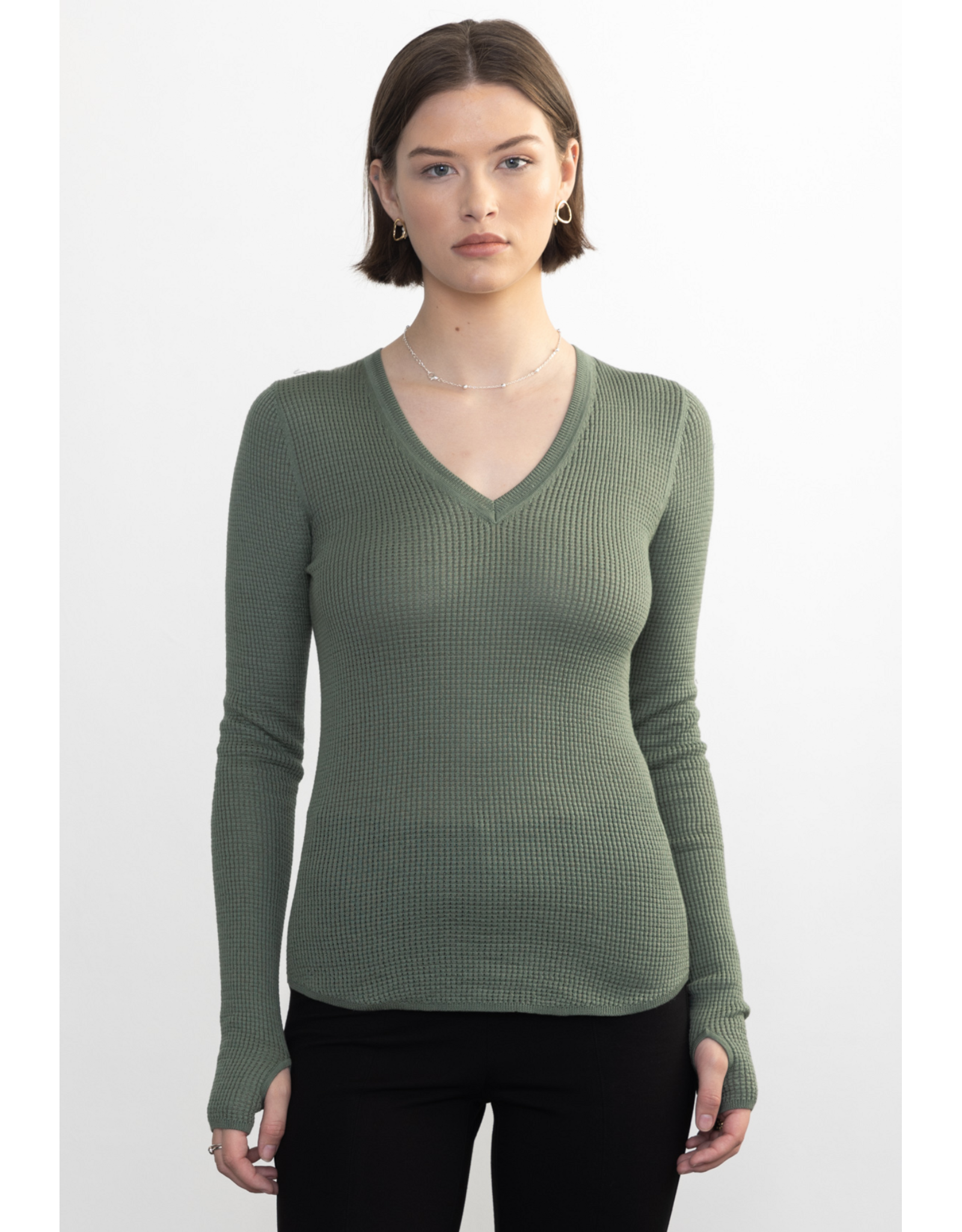 Margaret O'Leary MARGARET O'LEARY:: SHIRTTAIL WAFFLE VEE