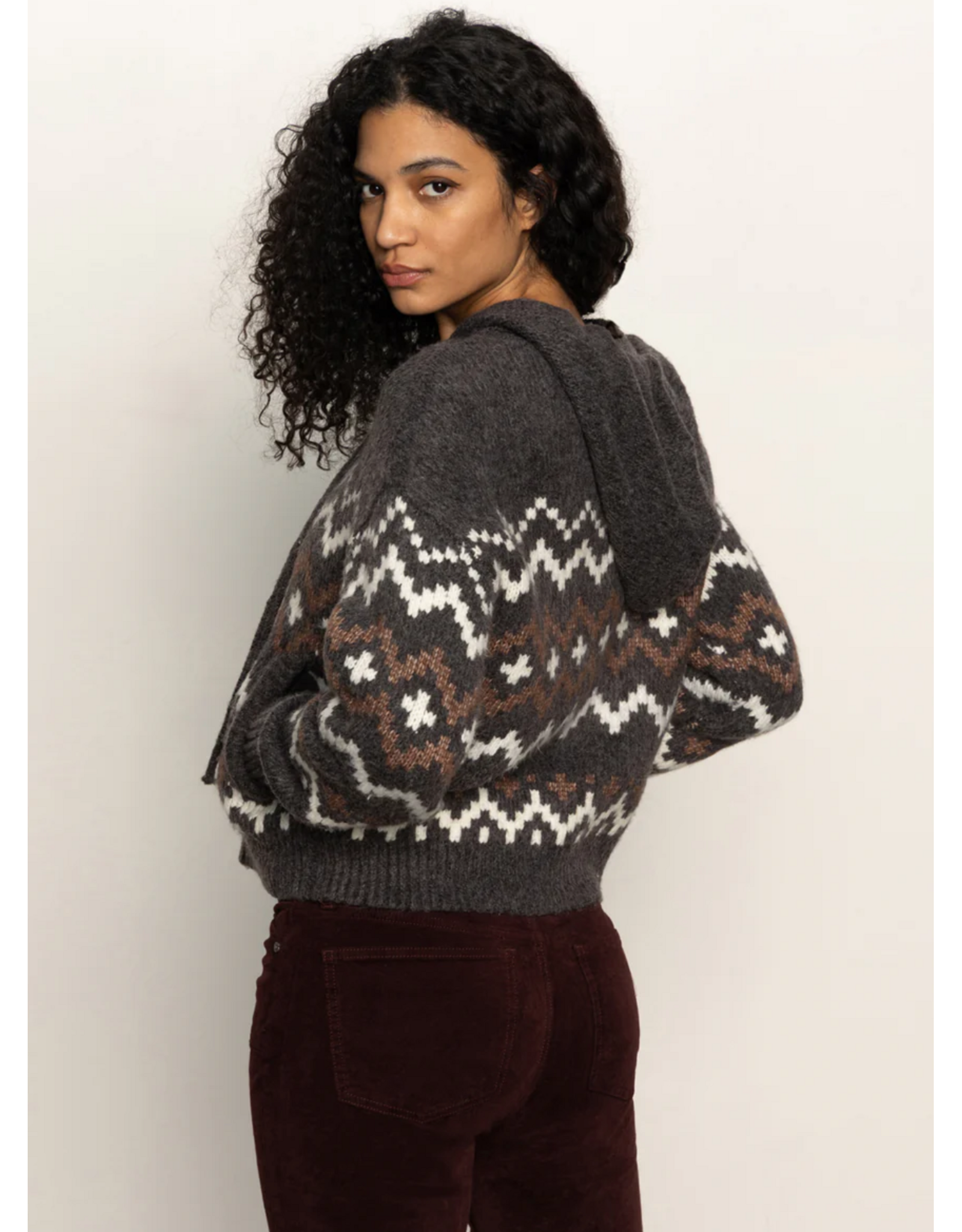 SANCTUARY:: ZIP UP FAIRISLE HOODIE