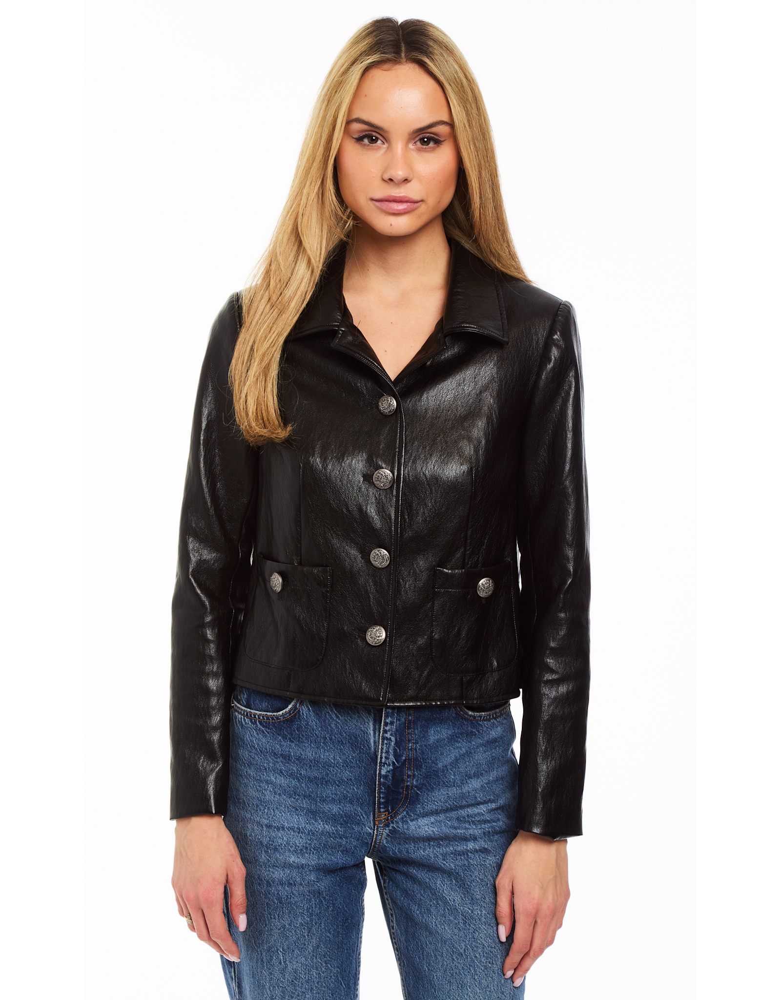 DREW DREW:: ODETTE VEGAN LEATHER JACKET