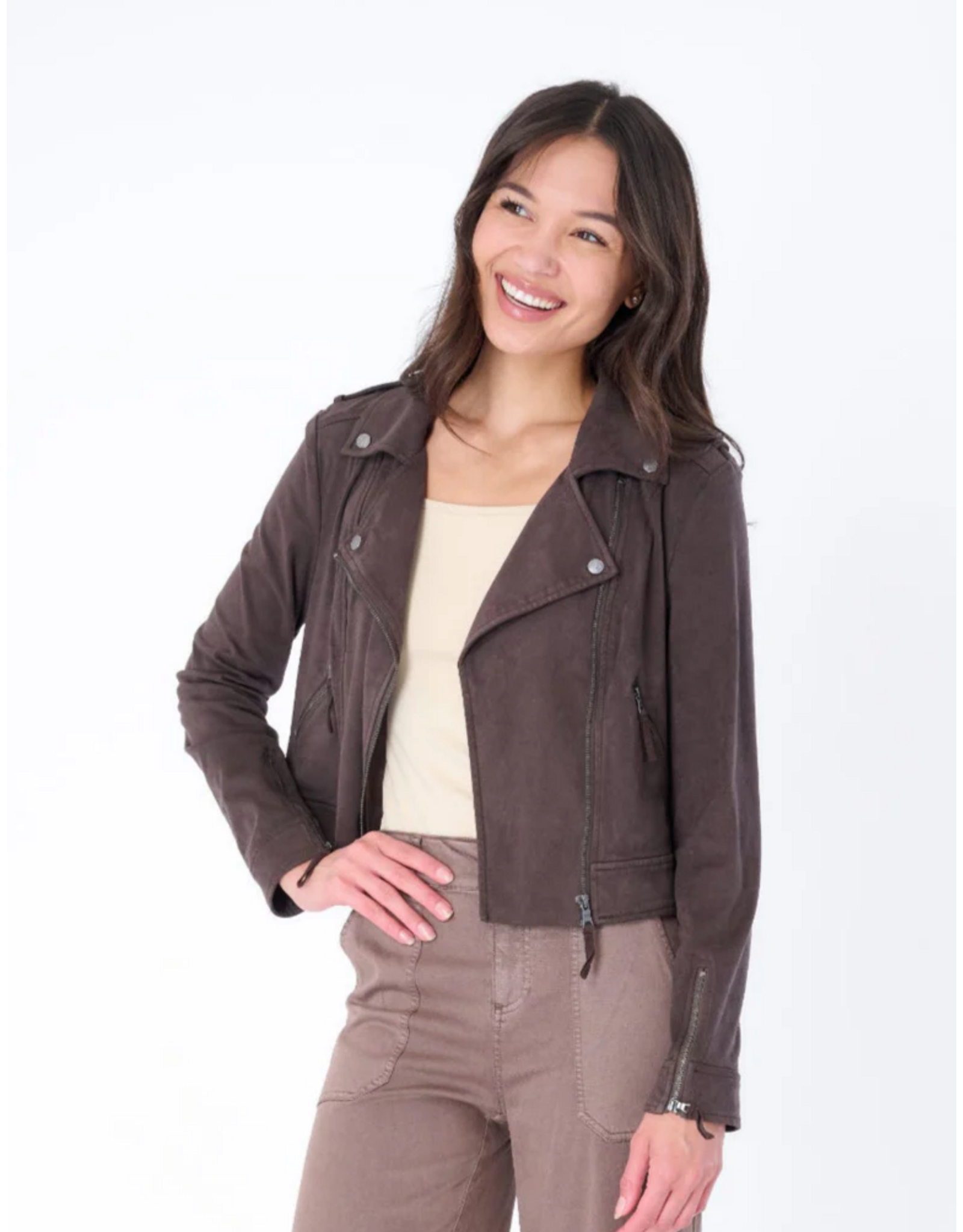 Marrakech MARRAKECH:: LORAS FAUX SUEDE BIKER JACKET