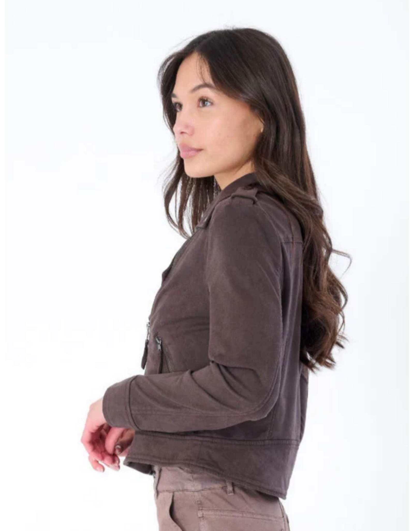 Marrakech MARRAKECH:: LORAS FAUX SUEDE BIKER JACKET