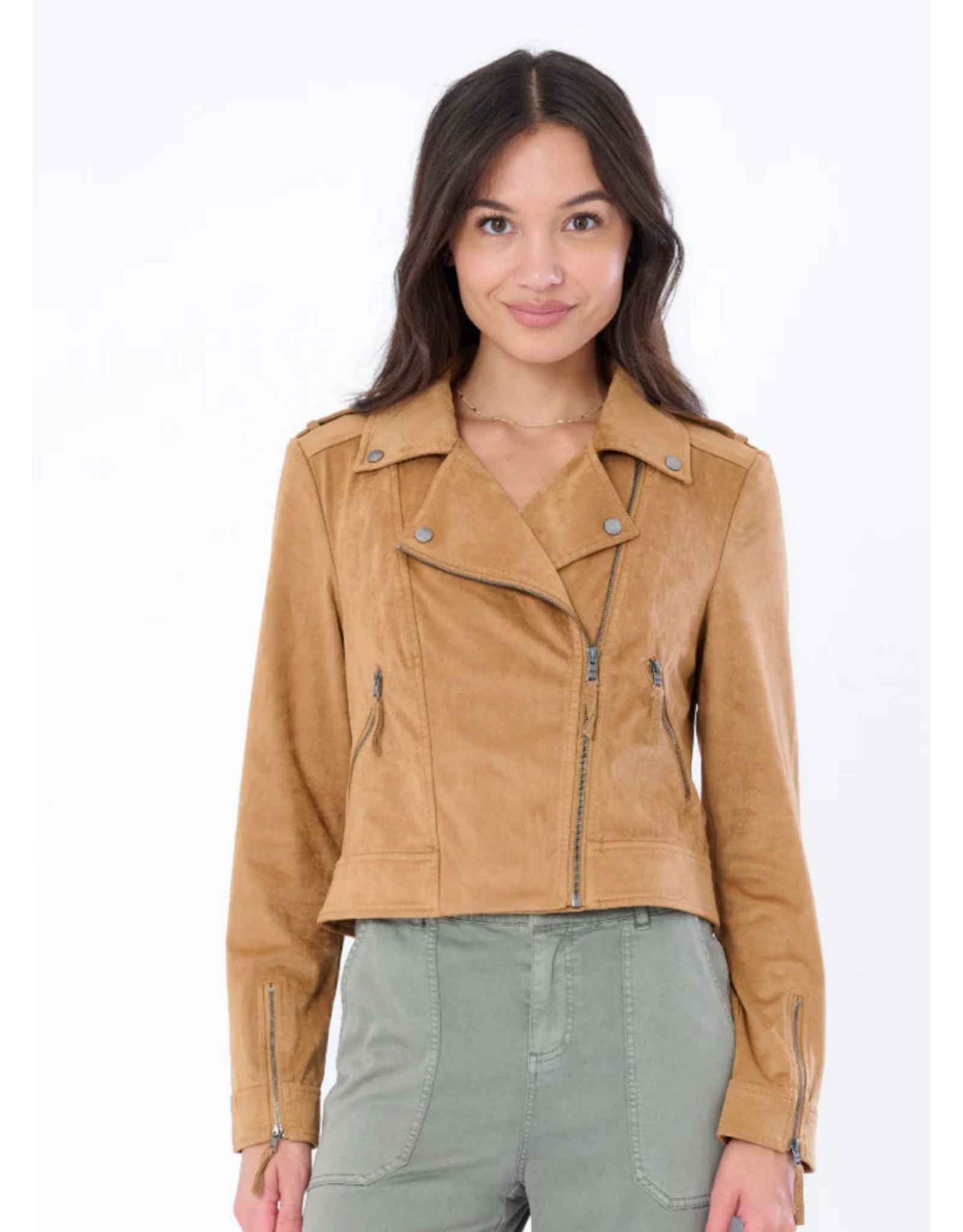 Marrakech MARRAKECH:: LORAS FAUX SUEDE BIKER JACKET