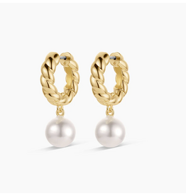 Gorjana GORJANA:: GOLD PEARL HOOPS