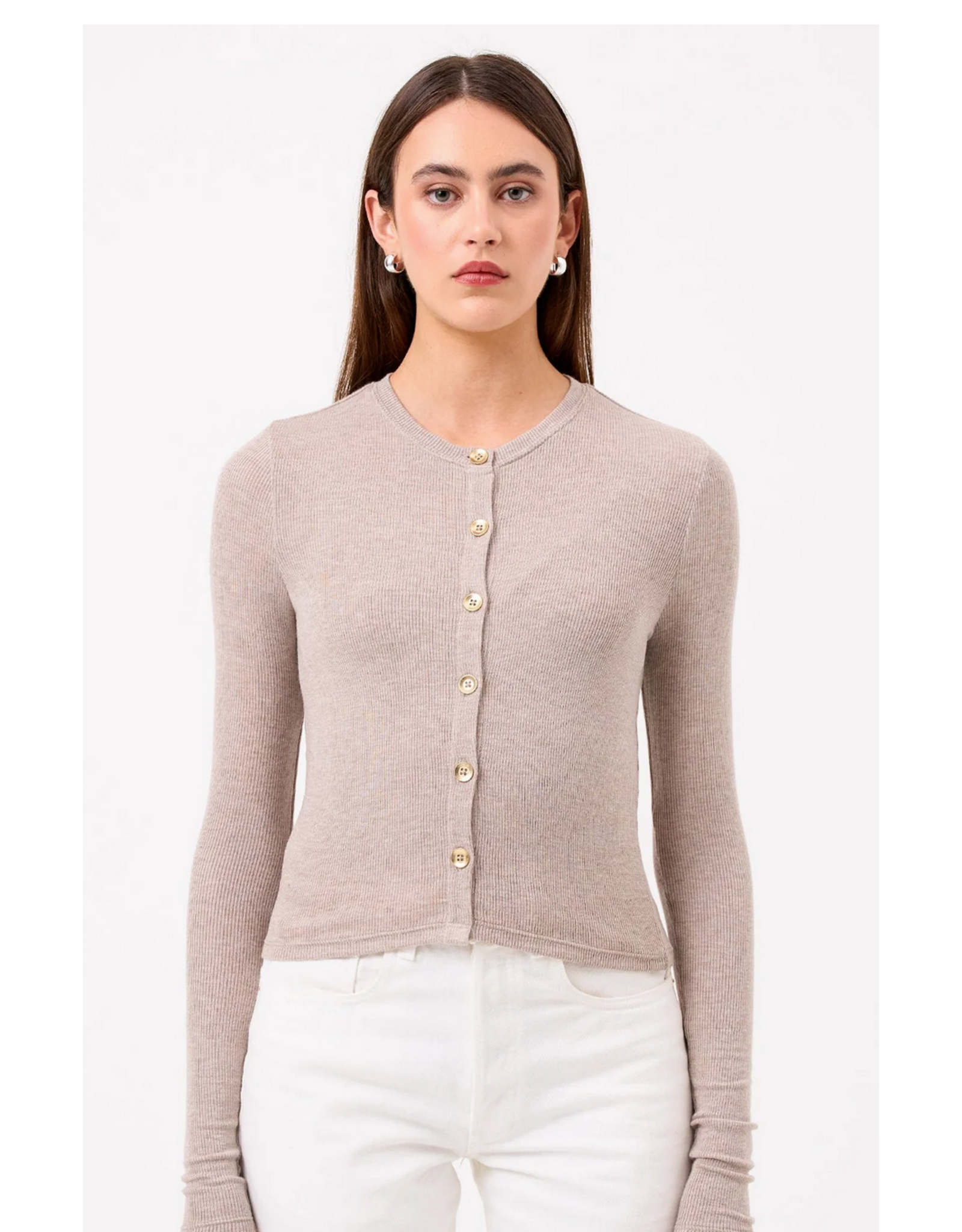 GOLDIE GOLDIE:: MARINA RIBBED CROP CARDIGAN