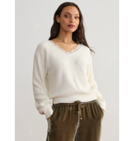 Margaret O'Leary MARGARET O'LEARY:: LACE V-NECK PULLOVER