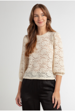 Red Haute RED HAUTE:: PUFF SLEEVE LACE BLOUSE